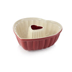 Tescoma - 622212 Delìcia Cake Tins with Heart Shaped Donut Mould, Ceramic, Dishwasher Safe, Red and White