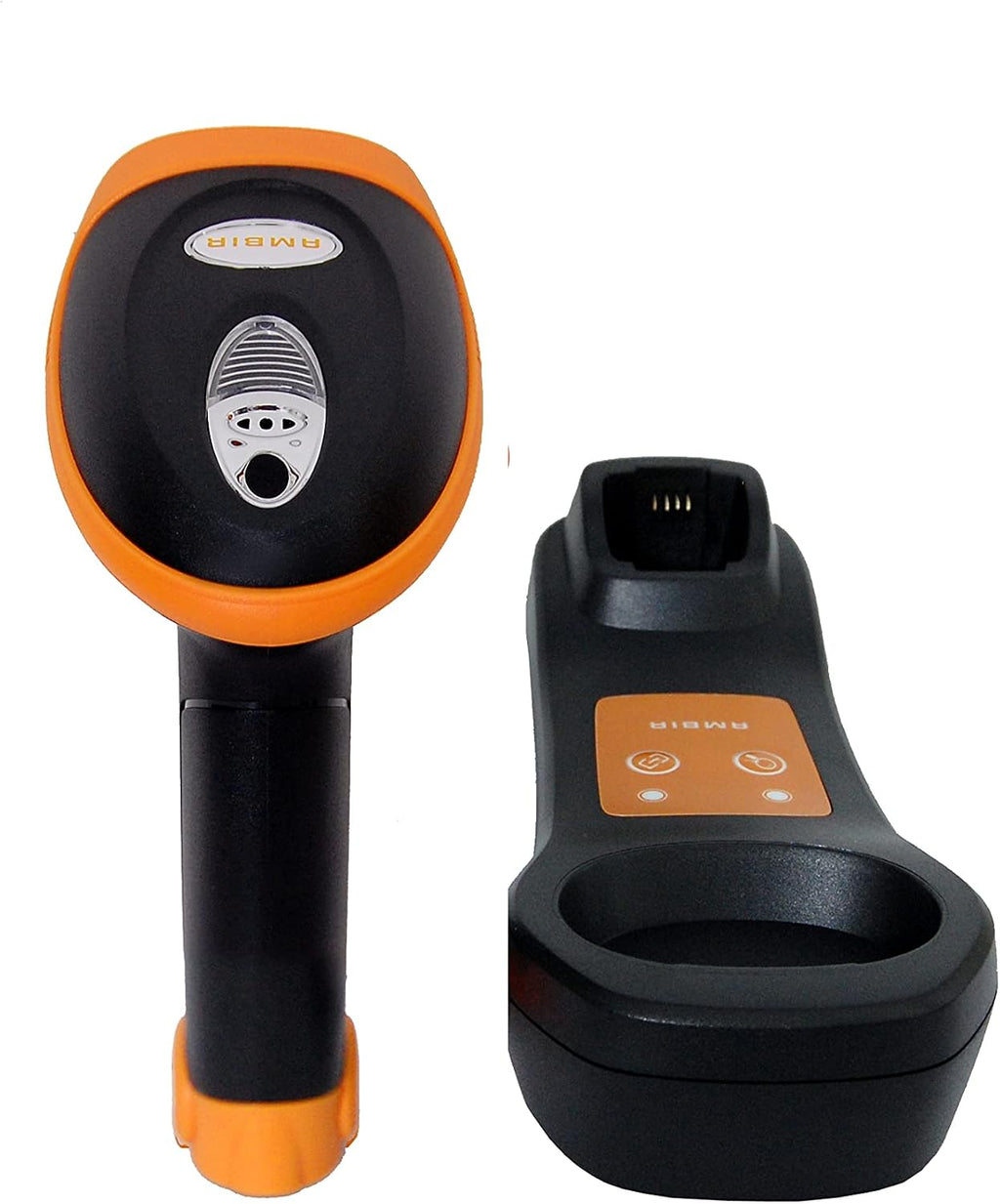 AMBIR BR300 Wireless Barcode Scanner: Supports-1D,2D,PDF417, & QR barcodes. OS: Win, Mac, Linux, Android-Black/Orange