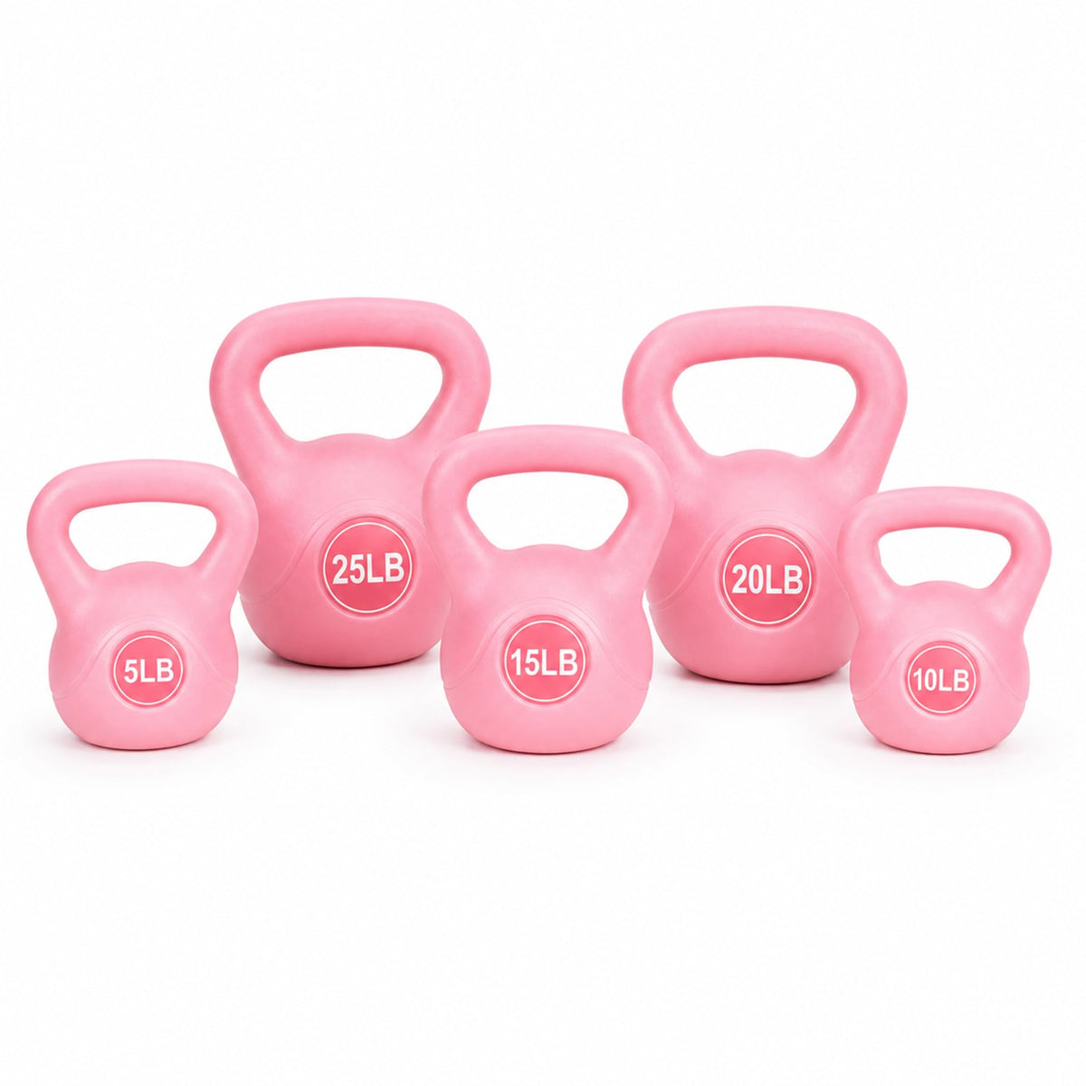 BalanceFrom Vinyl Kettlebell Set, 30/45/50/75 Pound Options – Cement-Filled Strength Training Weights with Ergonomic Grip and Color Coding for Full Body Fitness at Home or Gym
