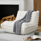 Memory Foam Bean Bag Chairs with Filler Faux (Dark Grey)