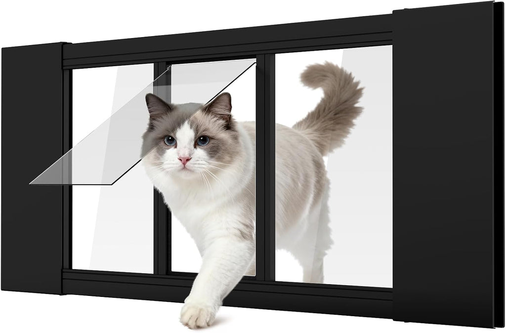 MOPHOTO Cat Door for Window, 34.65"-46.46" Width, 12.2" Height