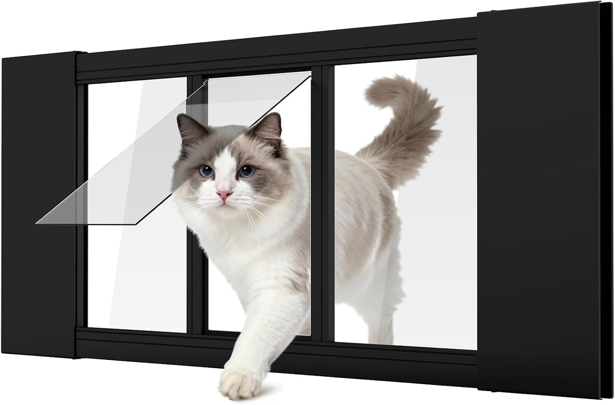 MOPHOTO Cat Door for Window, 34.65"-46.46" Width, 12.2" Height
