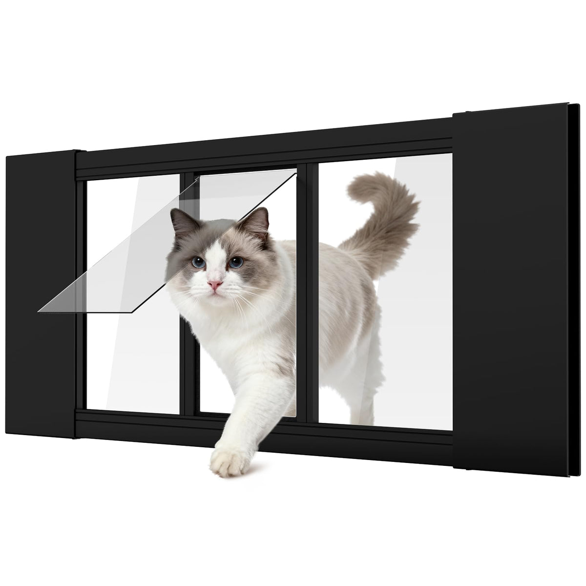 MOPHOTO Cat Door for Window, 34.65"-46.46" Width, 12.2" Height
