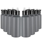 32 oz Insulated Water Bottle Bulk 8 Pack, Stainless Steel Sports Water Bottles with Straw Lid & Wide Mouth Lids, Double Walled Vacuum, Leak Proof, White