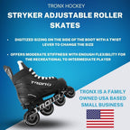 TronX Stryker Adjustable Senior Intermediate Junior Youth Roller Inline Hockey Skates