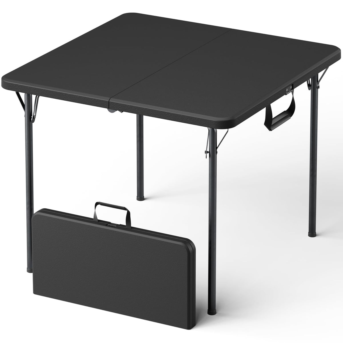 30 Inch Folding Table, Adjustable Height Portable Folding Table, Foldable TV Tray Table, Small Laptop Desk & Picnic Table for Indoor Outdoor Use, Bedroom, Camping, Patio, BBQ, RV