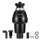 VEVOR Garbage Disposal, 1HP 3270RPM DC Motor, Continuous Feed Food Waste Sink Disposer, EZ Connect Food Waste Grinding System with Sound Reduction, Power Cord and Splash Guard, for Kitchen