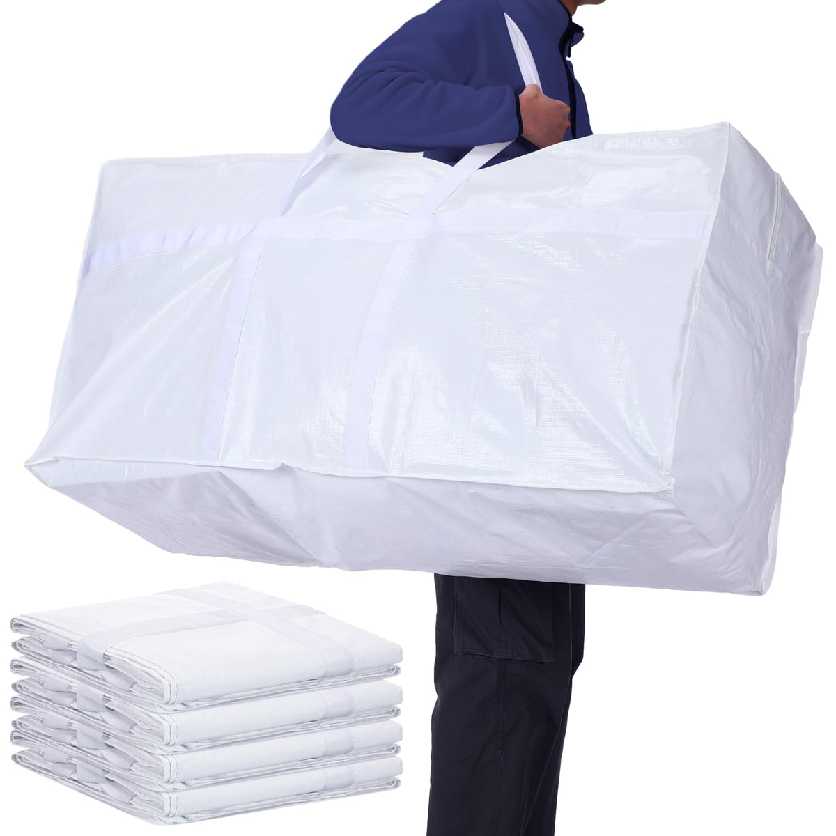 Windyun 4 Pcs 195 Gallon Extra Large Moving Bags XXL Heavy Duty Storage Bag