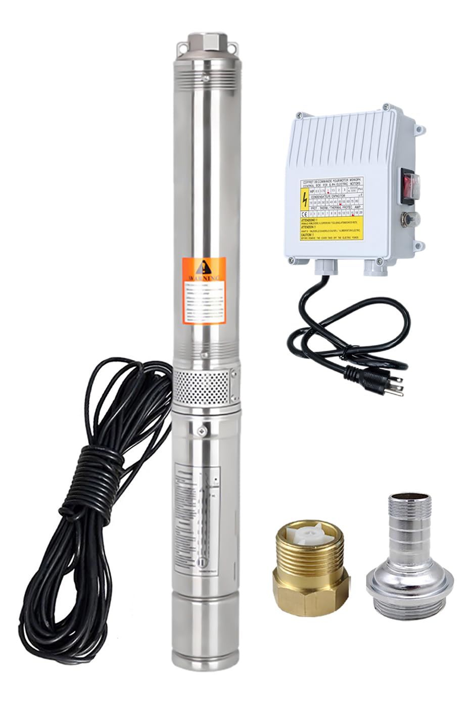 Deep Well Submersible Pump with 100FT Power Cord, 2HP 230V Deep Well Pump Submersible Water Pump for Industrial Irrigation and Home, 37GPM,427FT Lift,Long Life,4" OD