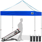 Eurmax USA 10x10ft Pop Up Canopy,Commercial Instant Tent for Outdoor Events,Patented No-Tip Rolling Storage Bag with 4 Sandbags,UV & Water Resistant,Heavy Duty Portable Shelter Gazebo,White