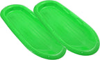 Superio Toboggan Snow Sleds for Kids and Adults, 2 Pack Heavy Duty Plastic Sliders with Handles and Hole for Pull Ropes- Kid and Adult Winter Fun