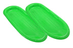 Superio Toboggan Snow Sleds for Kids and Adults, 2 Pack Heavy Duty Plastic Sliders with Handles and Hole for Pull Ropes- Kid and Adult Winter Fun