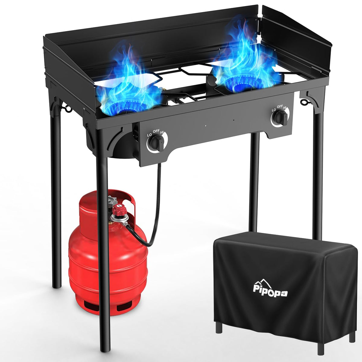 3 Burner Propane Camp Stove | 225,000 BTU | High Pressure Gas Burners