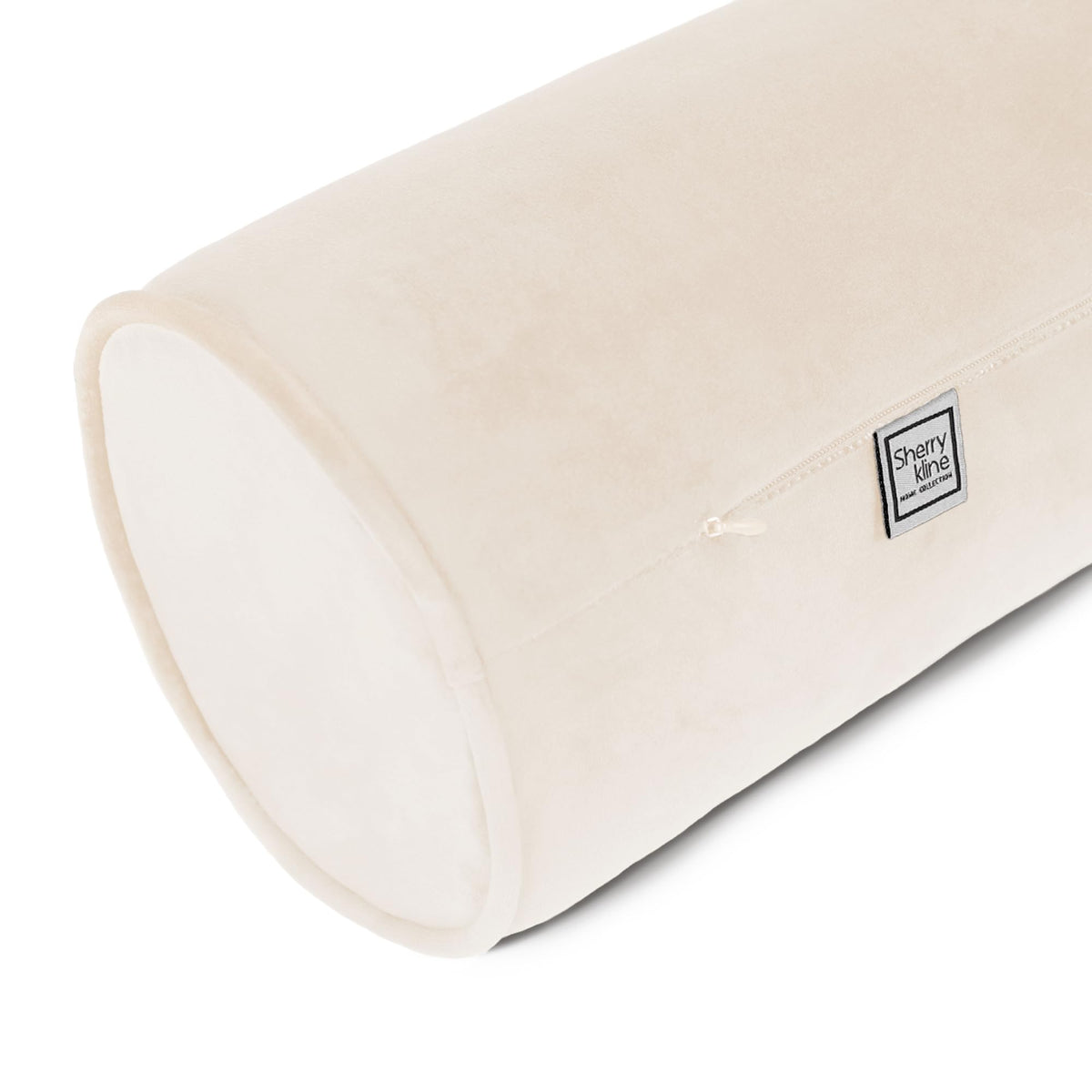 Sherry Kline Velvet Neck Bolster Pillows Set of 2, Plush Velvet Decorative Cylinder Throw Pillows for Couch, Sofa & Bed, Round Accent Pillow, Back & Neck Support, Brown, 18" x 6"