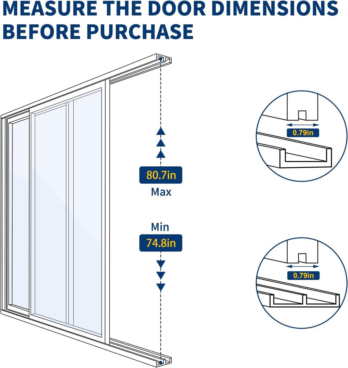 DoCred Dog Door for Sliding Glass Door, 74 13/16" to 80 11/16"