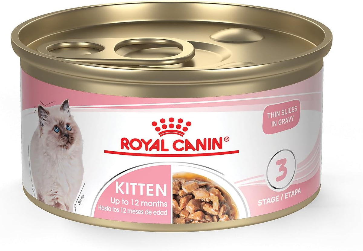 Royal Canin Feline Health Nutrition Kitten Thin Slices in Gravy Cat Food, 3 oz (Pack of 24).