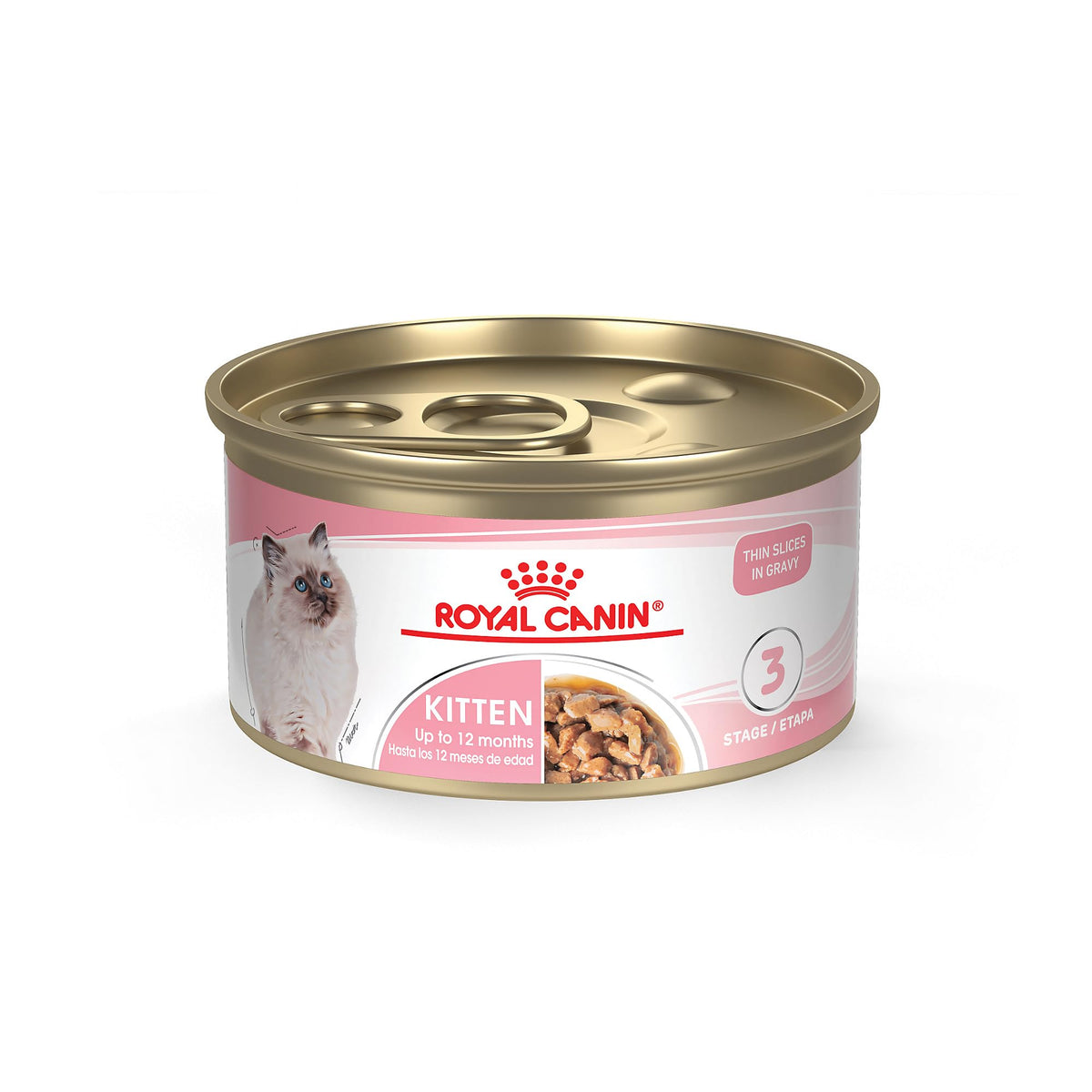 Royal Canin Feline Health Nutrition Kitten Thin Slices in Gravy Cat Food, 3 oz (Pack of 24).