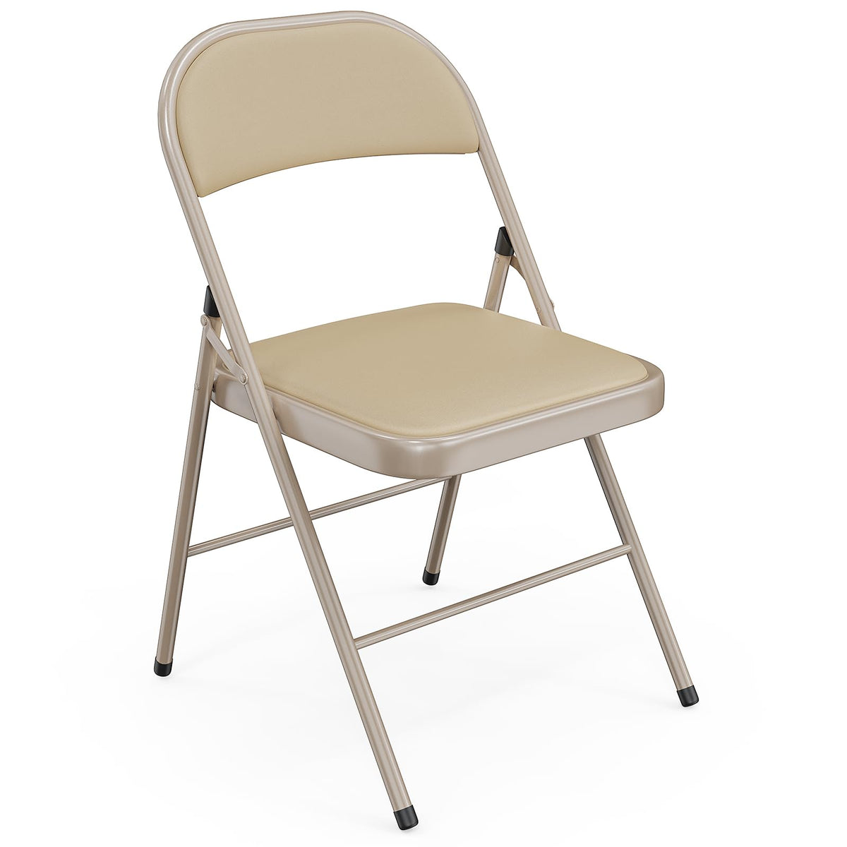 VINGLI 10 Pack Folding Chairs with Padded Seats, Metal Frame with Pu Leather Seat & Back, Capacity 350 lbs, Black