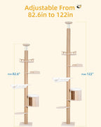 Aechonow 10.2ft Floor to Ceiling Cat Tree for Large Cats, Tall Cat Tower
