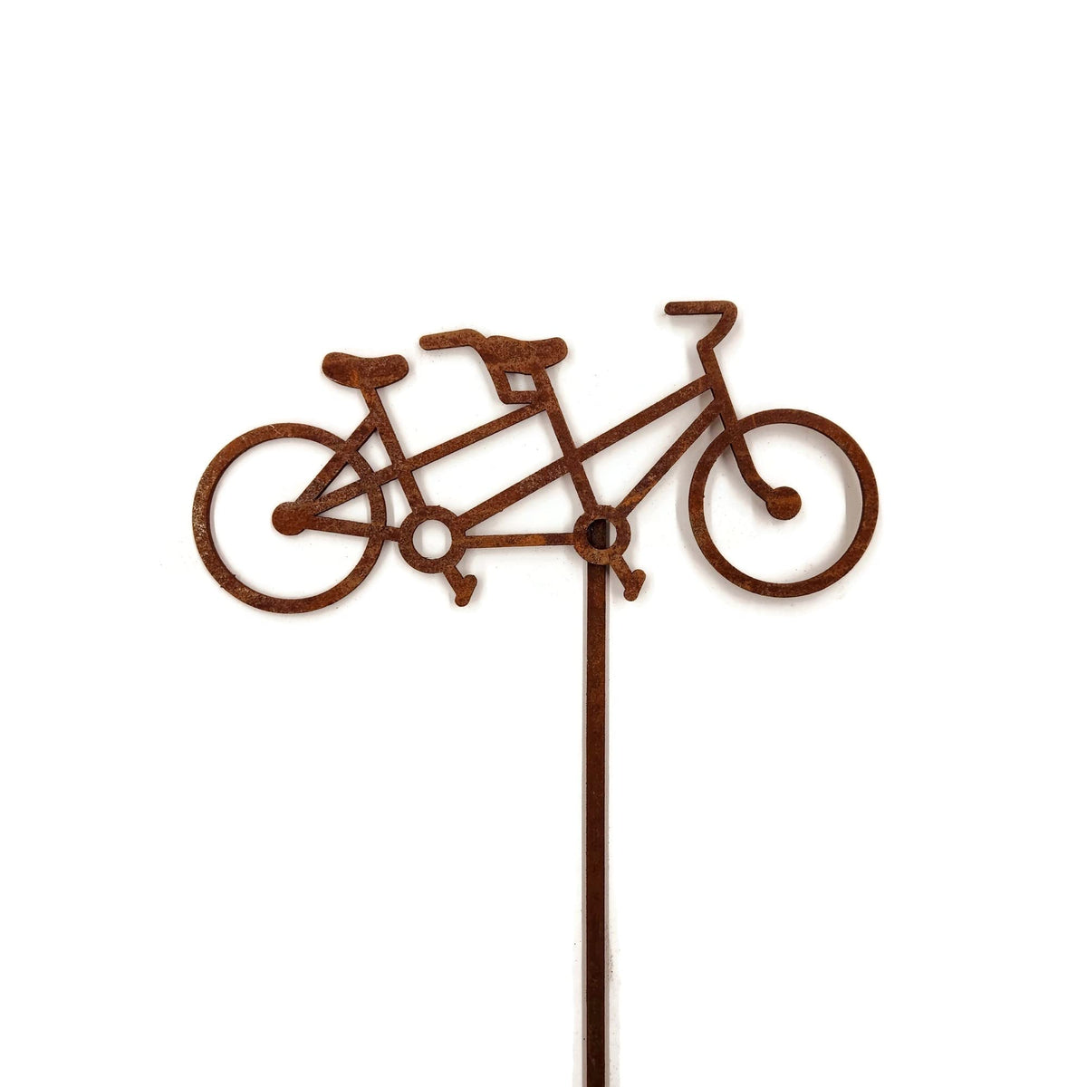 Hobby and Leisure Style Rustic or Powder Coated Metal Garden Stake or Stand (CUSTOM Medium Camper 23" Tall Including Stake, Silver)