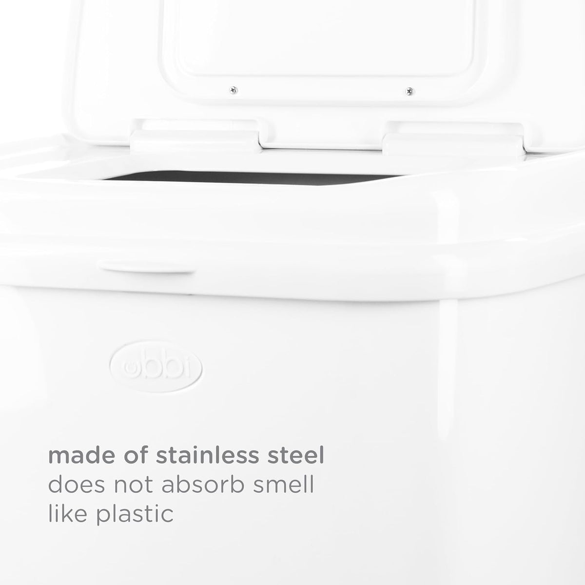 Ubbi Adult Diaper Pail, 13-Gallon Stainless Steel Incontinence Disposal Bin