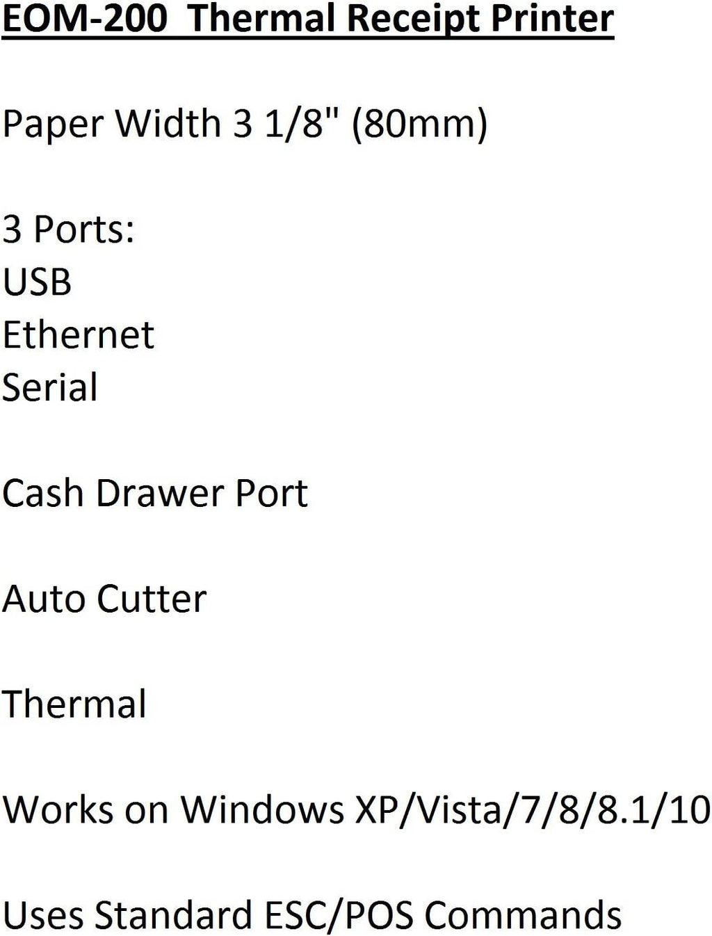 Cash Drawer + Thermal Receipt Printer -for Windows Systems Only