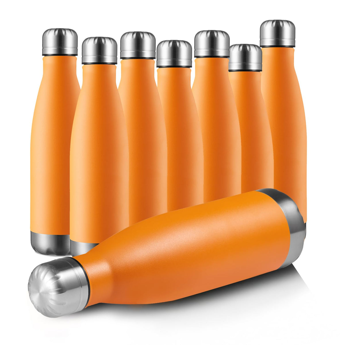 MEWAY 17oz Sport Water Bottle Vacuum Insulated Stainless Steel Sport Water Bottle Leak-Proof Double Wall Cola Shape Water Bottle,Keep Drinks Hot & Cold (colorful，12 Pack)