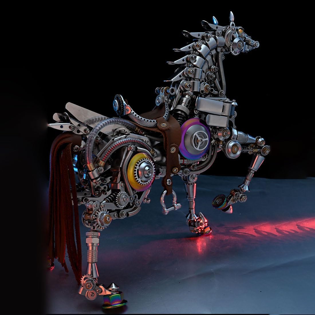 3D Metal Puzzle for Adults, ﻿Steampunk Mechanical Horse DIY Assembly Sculpture with Movable Joints, Collectible Desk Art Display (1500+PCS)