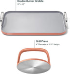 Caraway 19x12" Non-Stick Double Burner Griddle and Grill Press Set