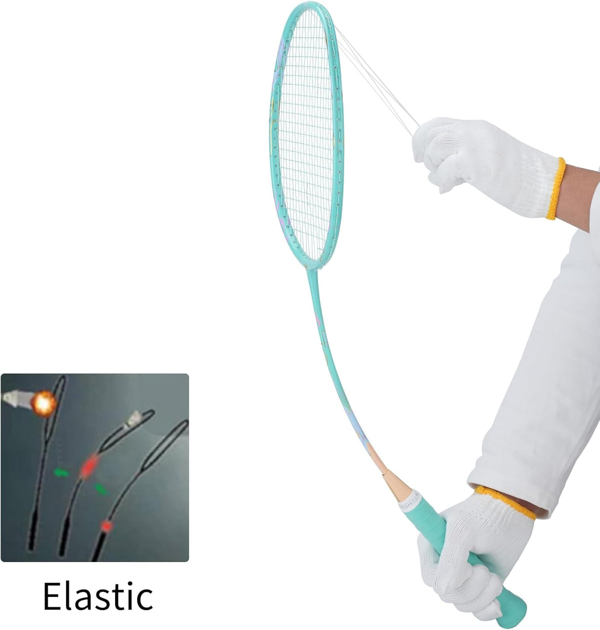 YODIMAN Single Professional Badminton Racket for Advanced Players - 50T Graphite Carbon Fiber with Aerodynamic Frame, Pre-Strung 26lbs, Ultra-Light 5U for Club & Tournament