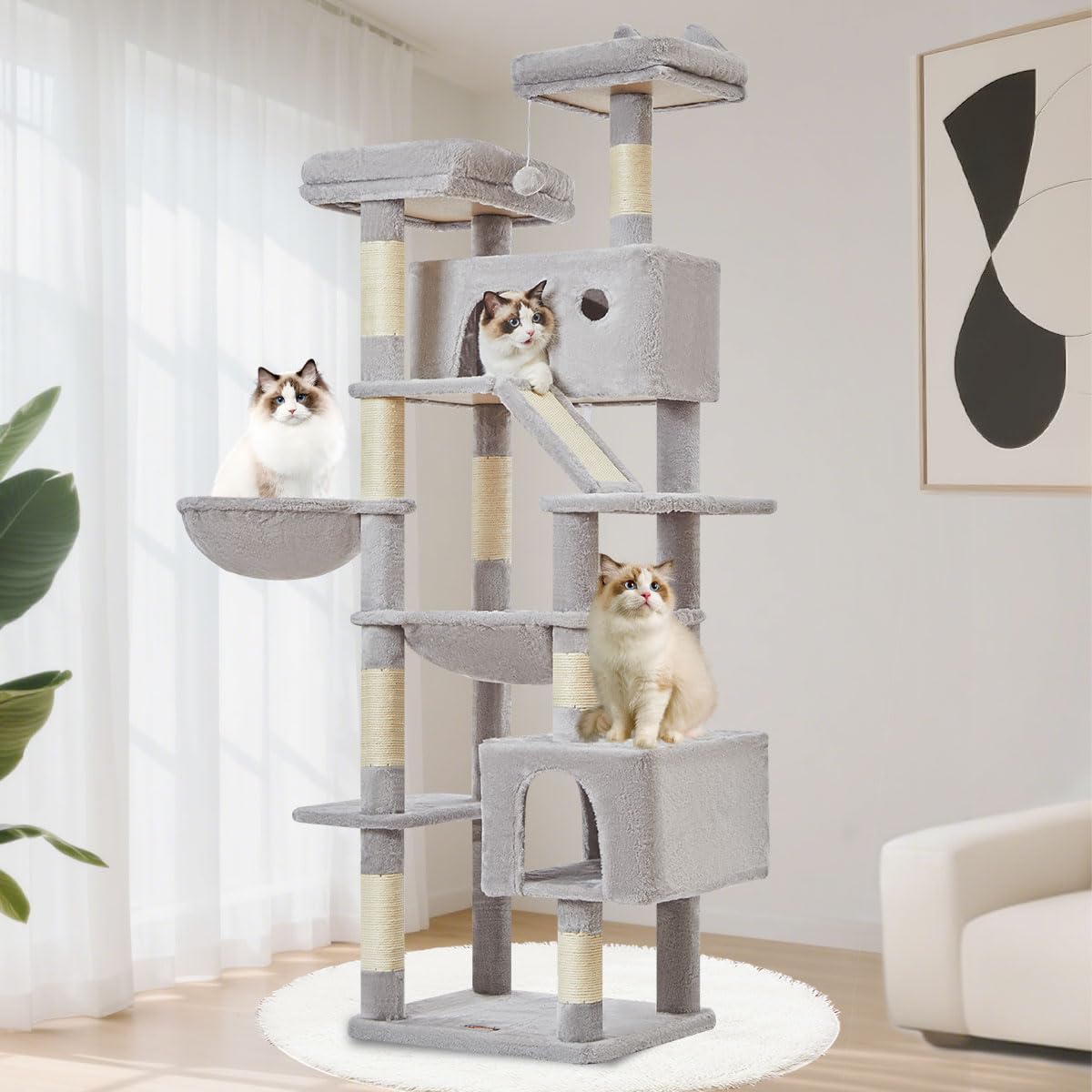 Taoqimiao Cactus Cat Tree, 71 in Extra Large Cat Tower for Indoor Cats