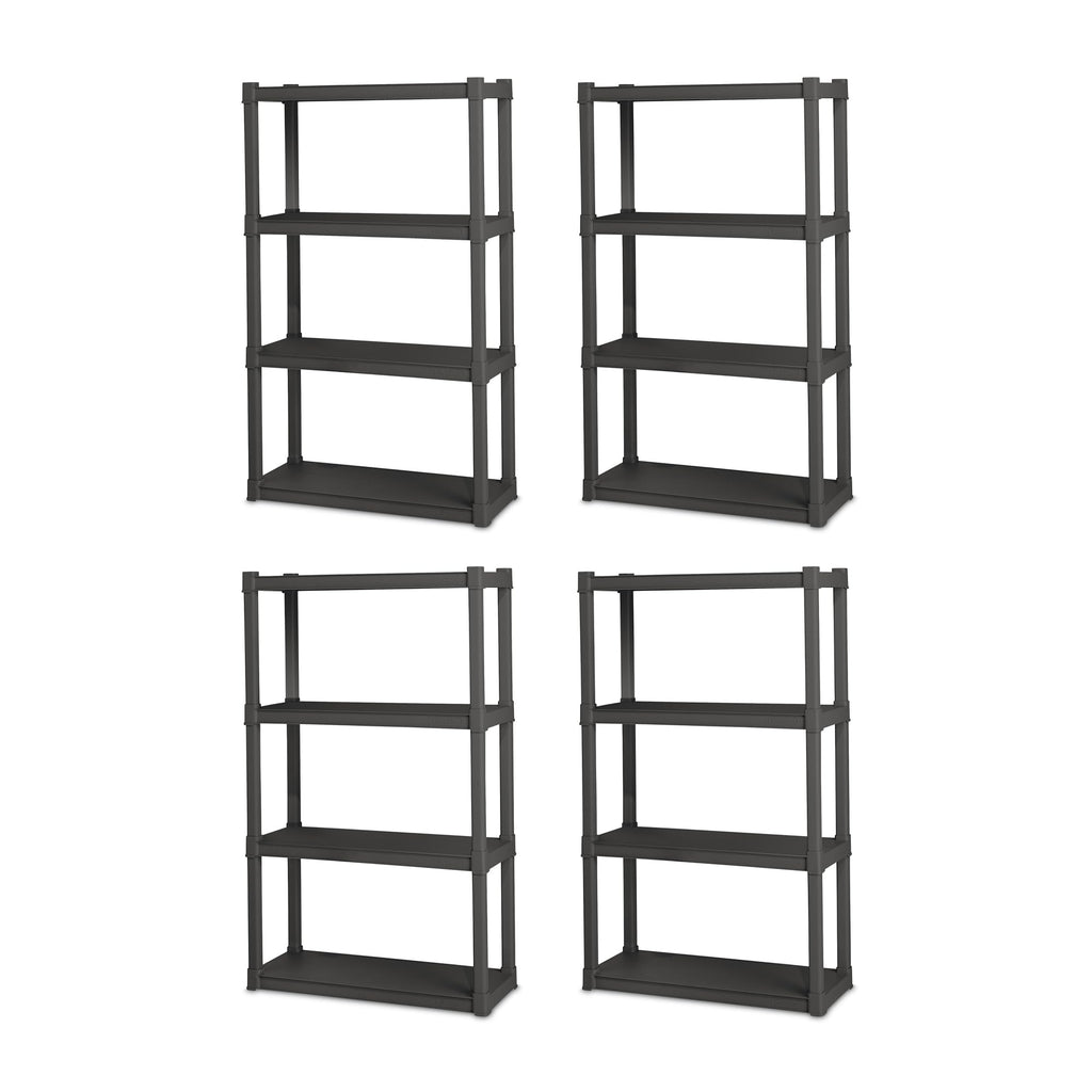 Sterilite 4 Shelf Cabinet, Lockable Utility Storage, Gray, 2-Pack