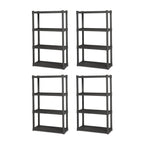 Sterilite 4 Shelf Cabinet, Lockable Utility Storage, Gray, 2-Pack