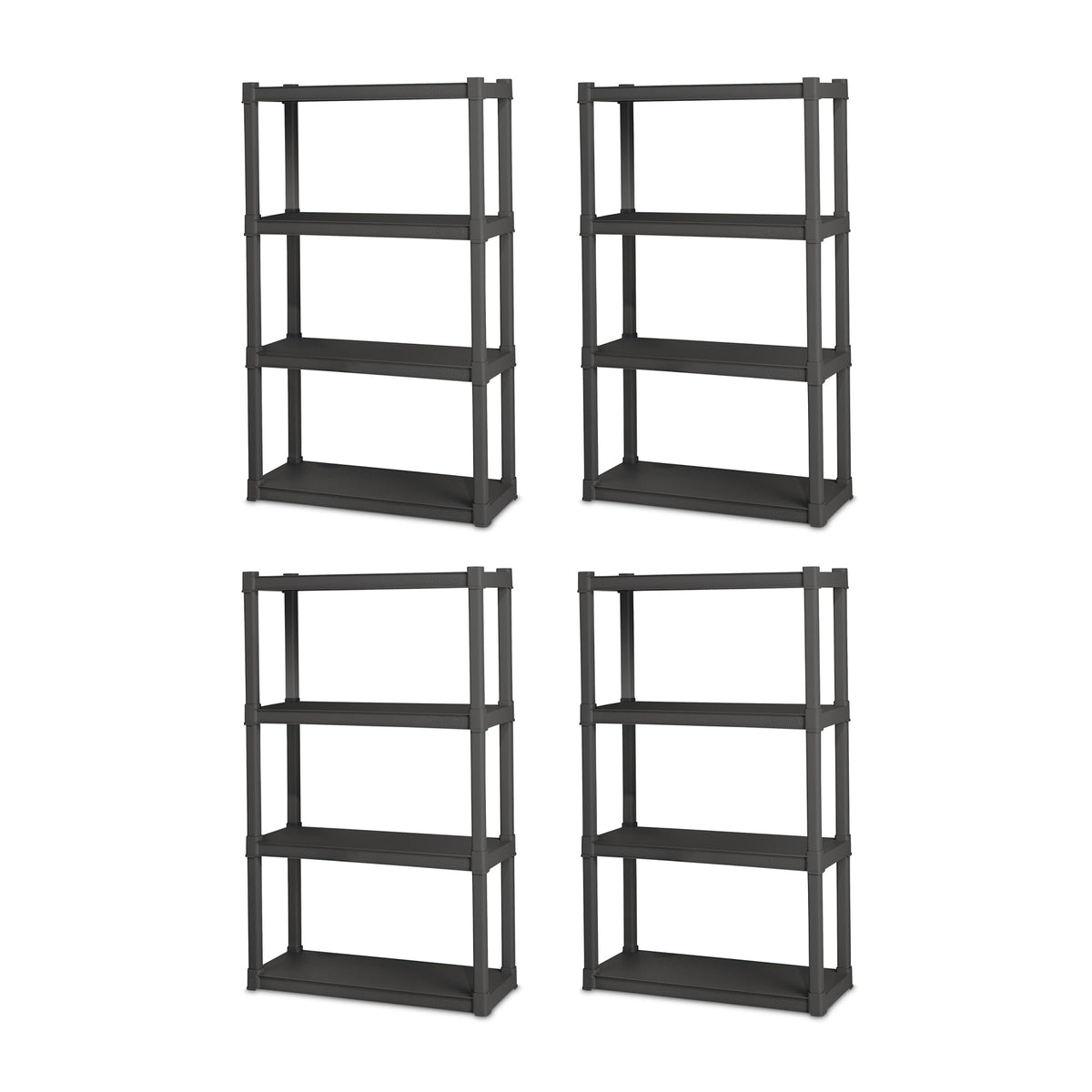 Sterilite 4 Shelf Cabinet, Lockable Utility Storage, Gray, 2-Pack