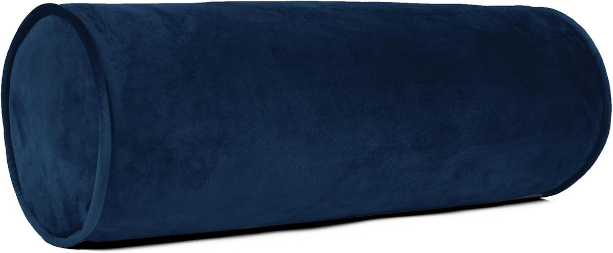 Sherry Kline Velvet Neck Bolster Pillows Set of 2, Plush Velvet Decorative Cylinder Throw Pillows for Couch, Sofa & Bed, Round Accent Pillow, Back & Neck Support, Brown, 18" x 6"