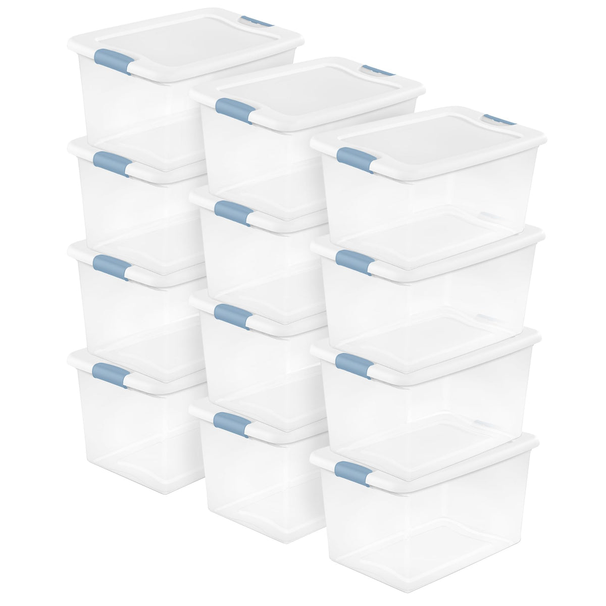 Sterilite Latching Box with Lids for Home and Office, 32 Quart, 6-Pack