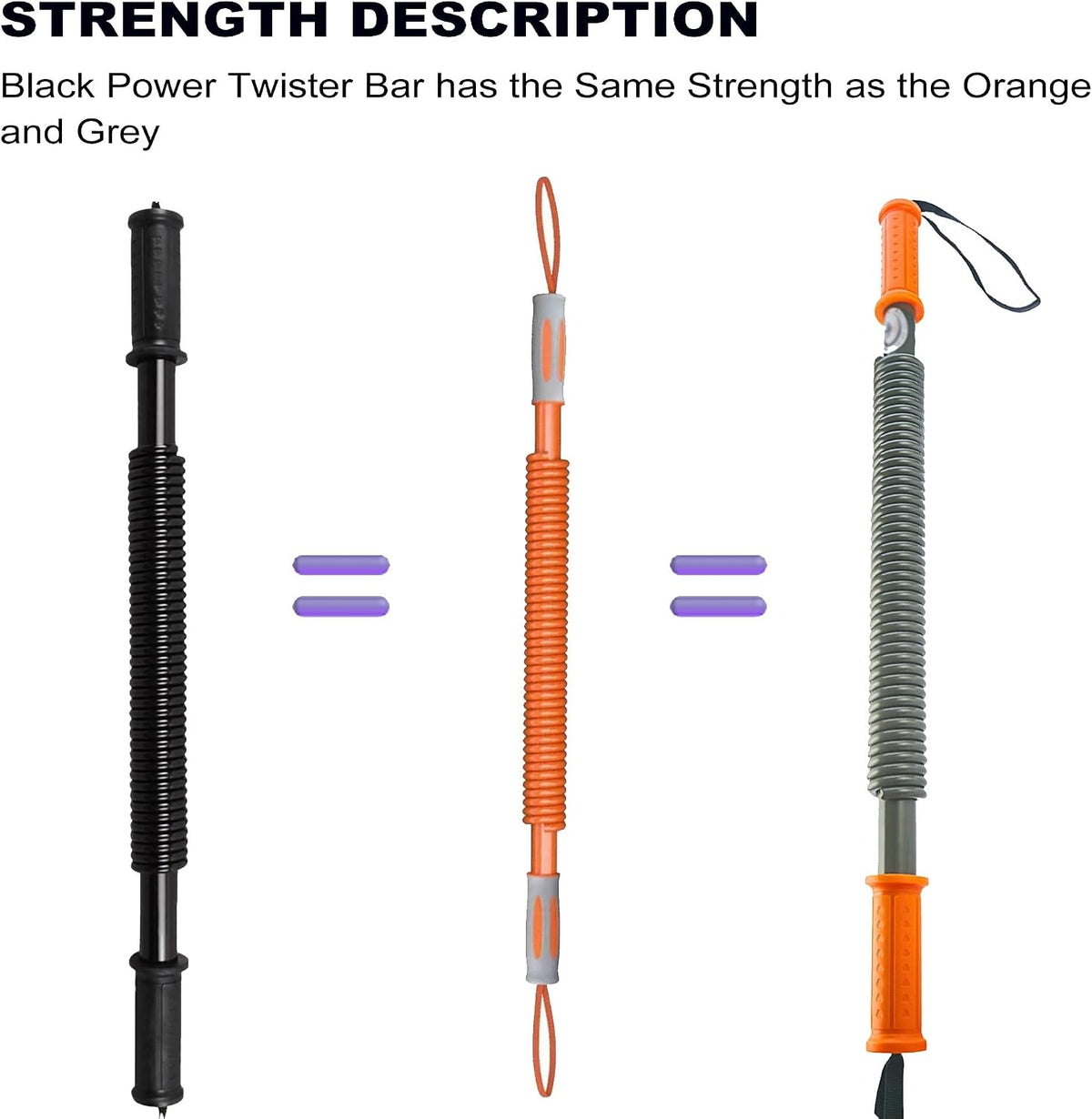 Power Twister Bar, 10kg-100kg Spring Expander, Portable Workout Equipment for Chest Workout, Shoulder, Forearm, Bicep and Arm(100kg)