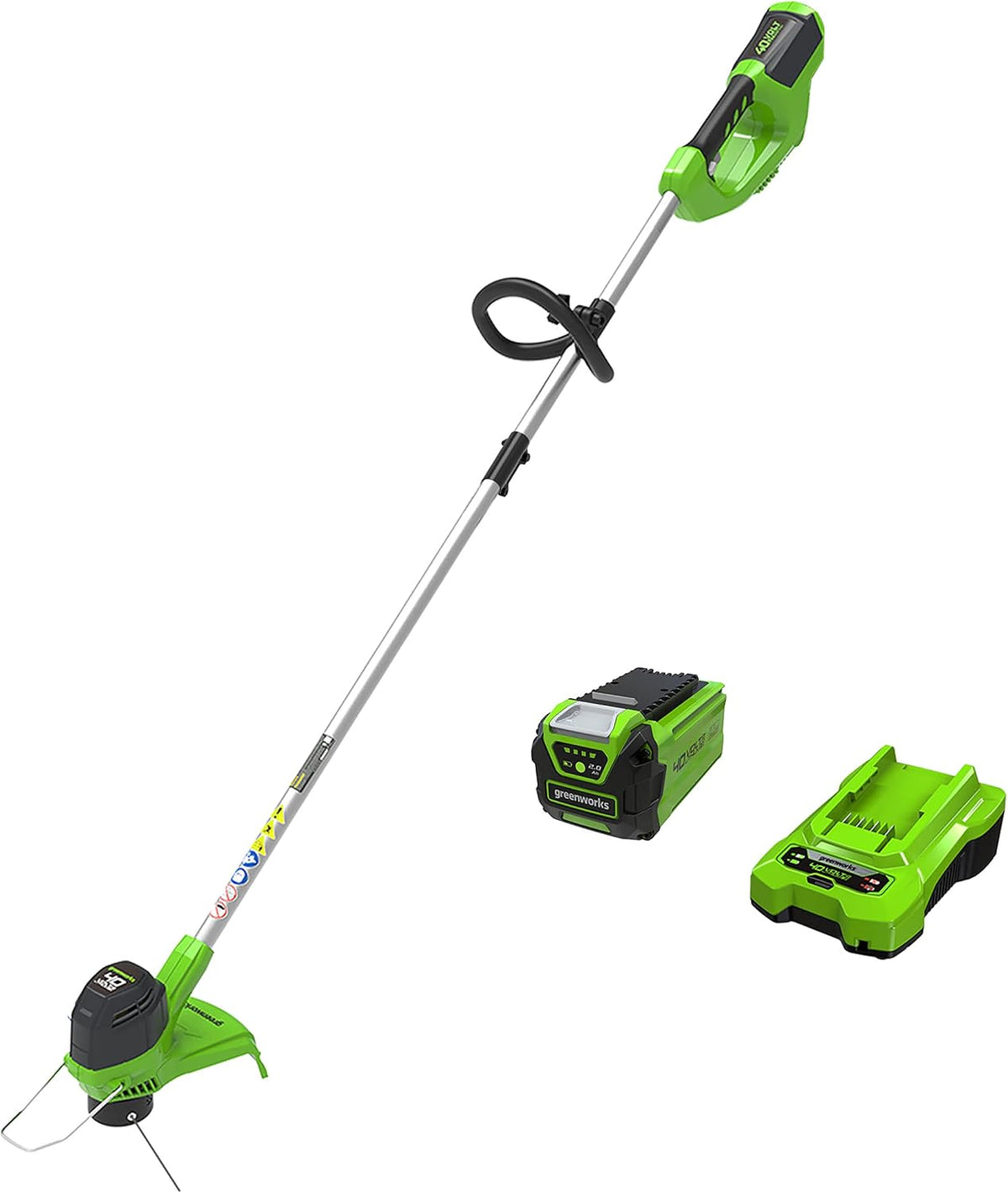 Greenworks 40V 12 in Cordless String Trimmer, 2.0 Ah Battery and Charger