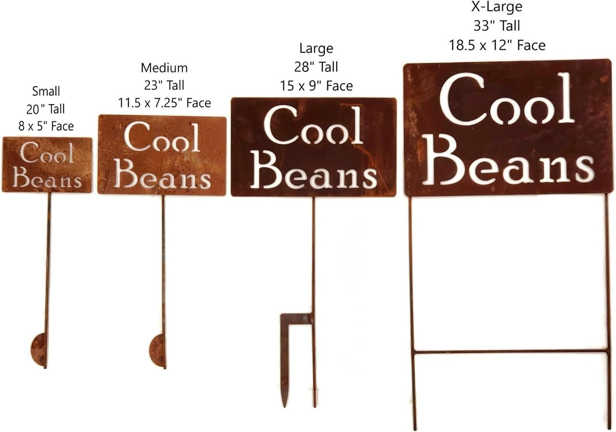 Funny Garden Stake 21 to 33 Inches Tall (Cool Beans, XL 33" Tall)