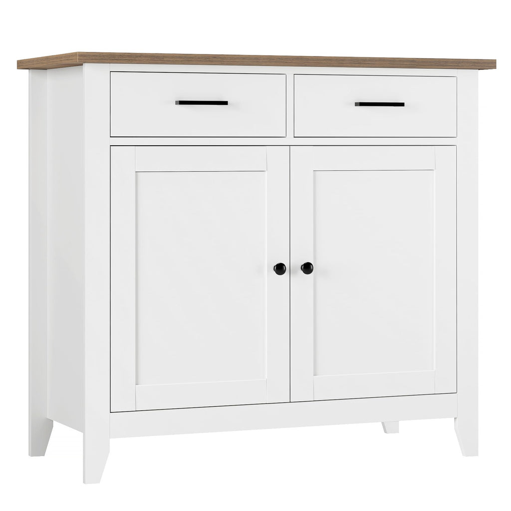 HORSTORS Farmhouse Kitchen Storage Cabinet, Small Buffet, Coffee Bar, Black