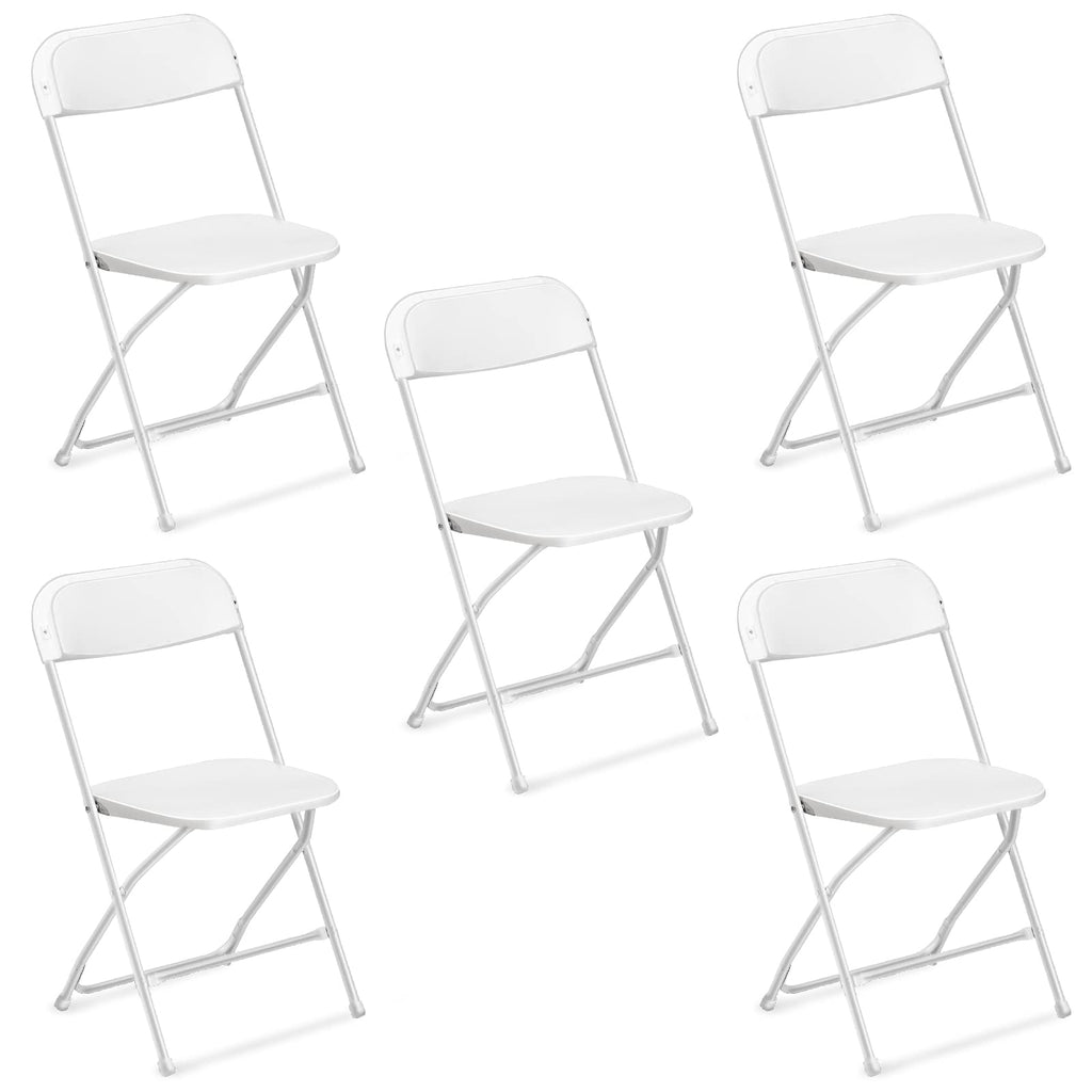 VINGLI 40 Pack Black Plastic Folding Chair, Indoor Outdoor Portable Stackable Commercial Seat with Steel Frame 350lb. Capacity for Events Office Wedding Party Picnic Kitchen Dining