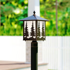 VAXCEL Yosemite 1L Bronze Rustic Outdoor Tree Post Light White Glass