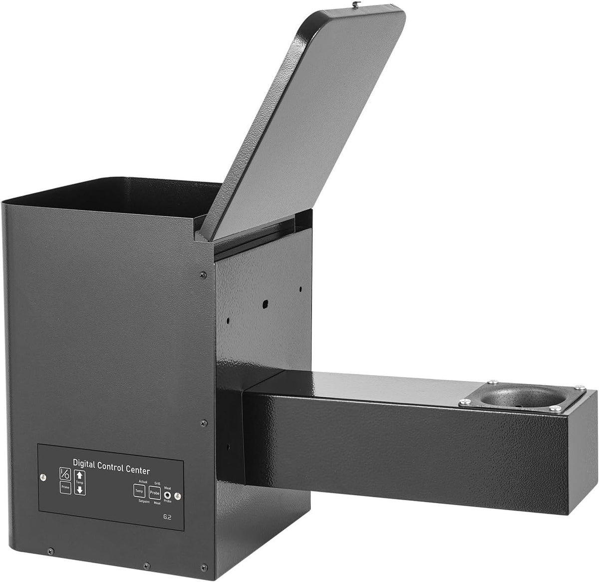 Pellet Smoker Hopper, 180℉- 500℉ 250W 120V 11 Gears Ajustable Temp Electric Wood Pellet BBQ Grill Hopper Kit 3 Modes with Digital Temperature Controller (Button Control 24.8 x 11.02 x 15.15in)