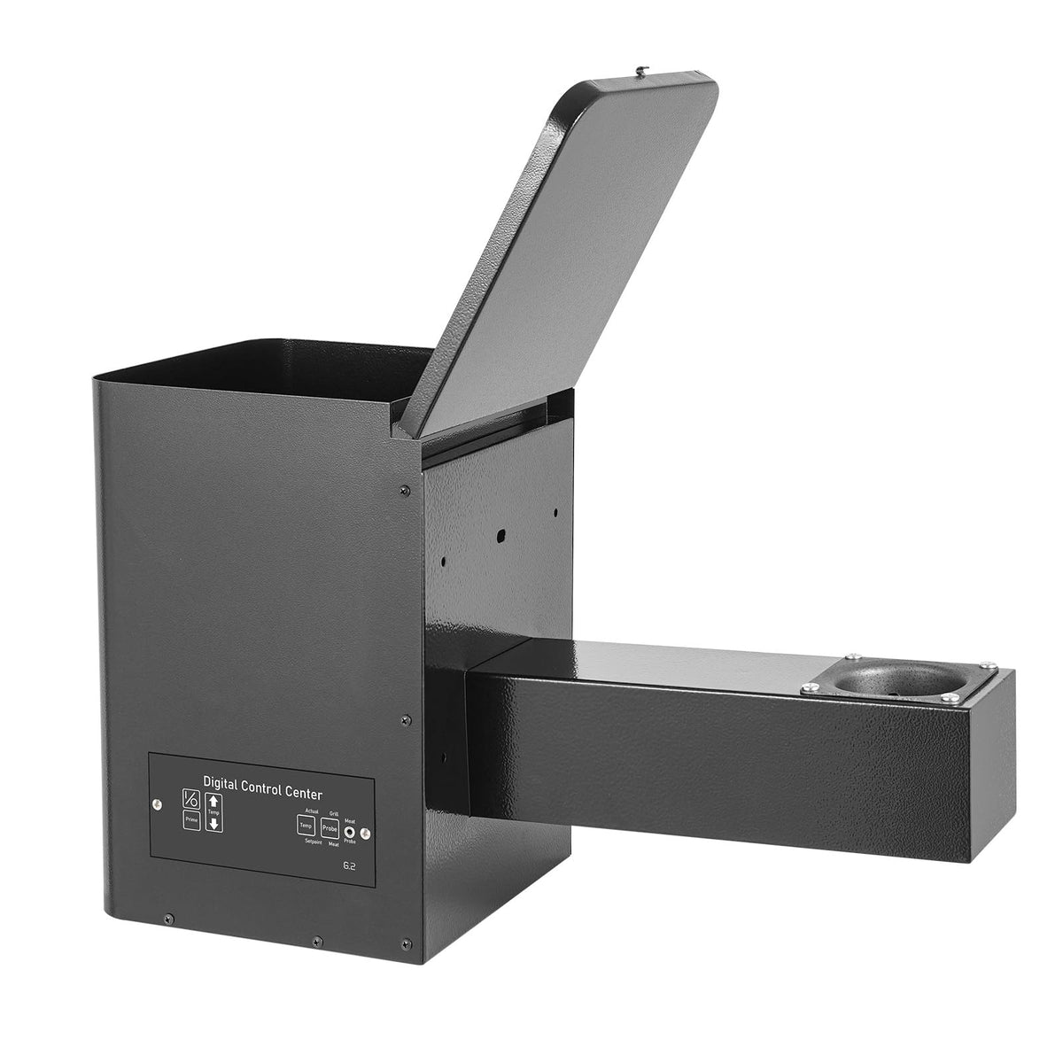 Pellet Smoker Hopper, 250W 110V 180℉- 500℉ Ajustable Temperature Electric Wood Pellet BBQ Grill Hopper Assembly Kit Pellet Hopper for Smokers (Knob Control 25.59 x 11.02 x 13.78in)