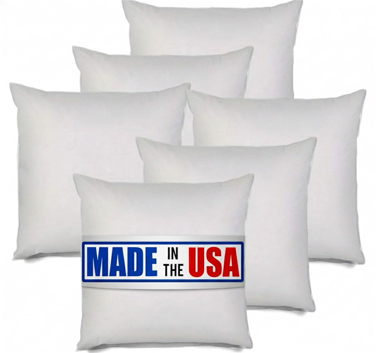 MSD 3 Pack Pillow Insert 30X30 Hypoallergenic Square Form Sham Stuffer Standard White Polyester Decorative Euro Throw Pillow Inserts for Sofa Bed - Made in USA (Set of 3) - Machine Washable and Dry