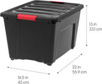 IRIS USA 6-Pack 54 Quart Storage Bins with Lids, Black