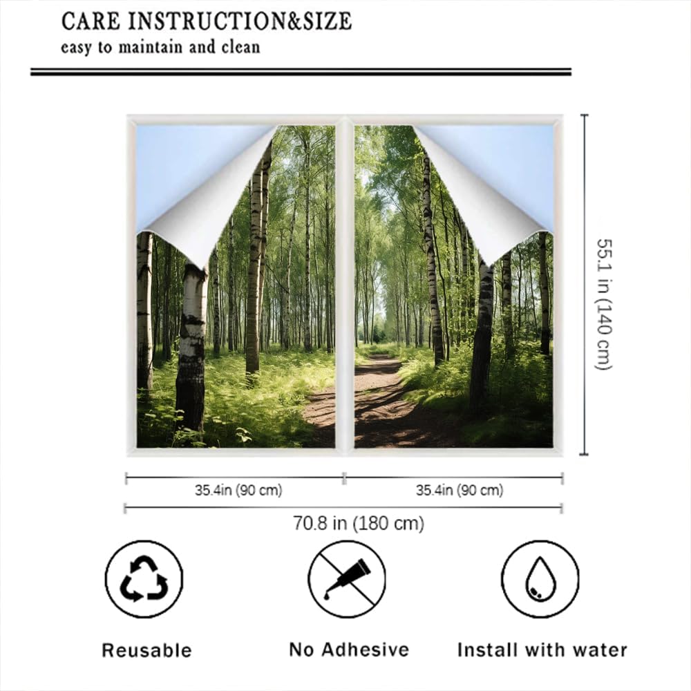 Dense Forest Window Privacy Film 35.4Wx55.1L-inch x2 Pcs