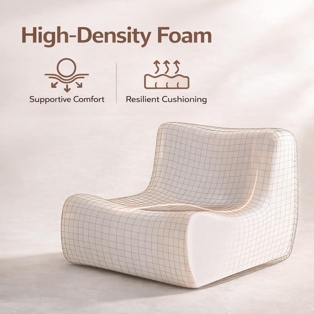 Memory Foam Bean Bag Chairs with Filler Faux (Dark Grey)
