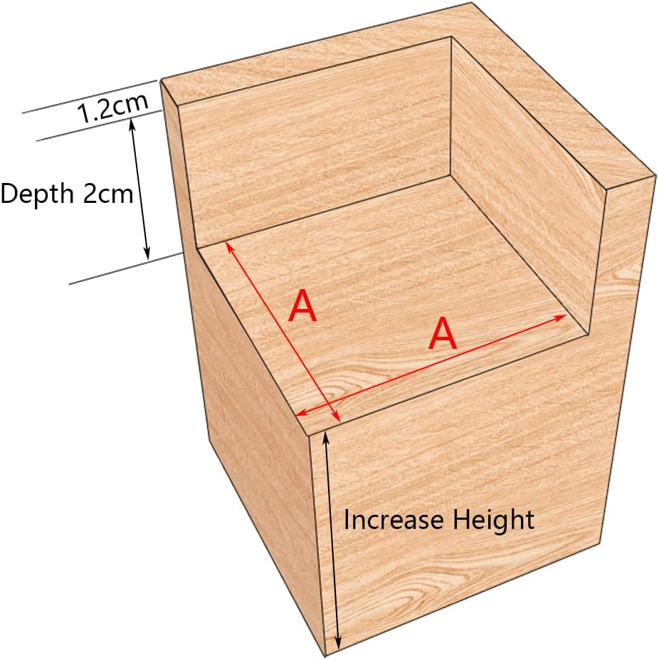 Furniture Risers， 4 Pcs Furniture Risers Wood Table Risers Heavy Duty Bed Raisers Adds 3-20cm Height L Shape Sofa Legs, for Bed Furniture Desk(8cm Increase Height 8cm)