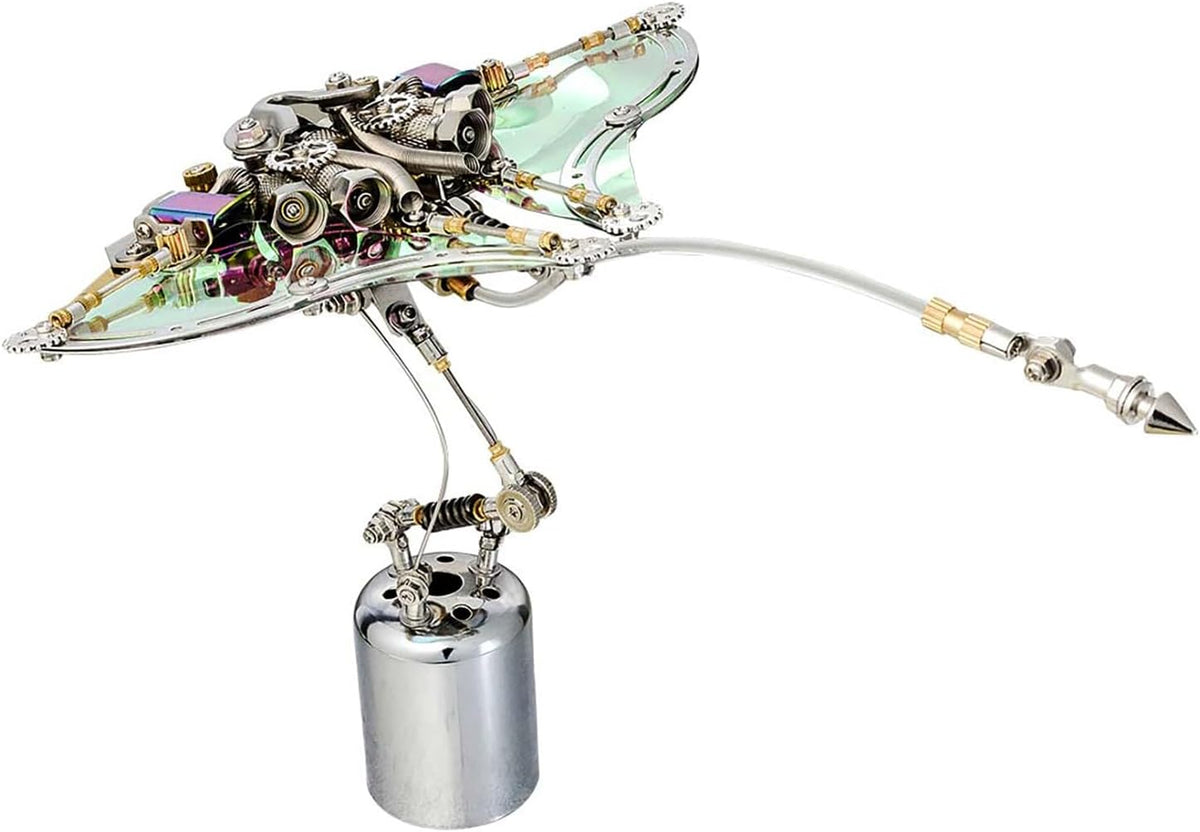 3D Metal Mechanical Model Kit, Brainstorming Creative Challenge Assembly DIY Animal Difficulty Puzzle Decorative Art for Building Puzzle Block Toys, Steampunk Craft Birthday Gift (Fish)